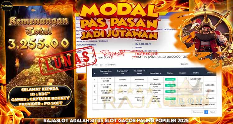 Hnc menang slot Captains Bounty Rajaslot 23 Mei 2025