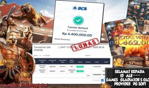 Bukti Menang Gladiator’s Glory Slot PG Soft di Rajaslot