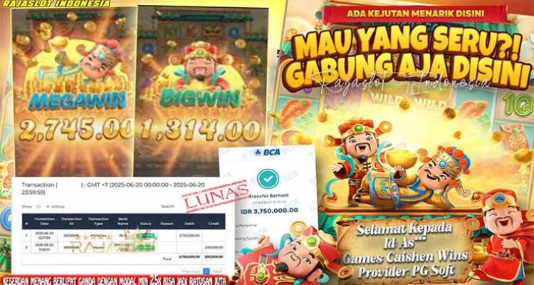 Bukti Menang Caishen Wins PG Soft Rp4 Juta di Rajaslot