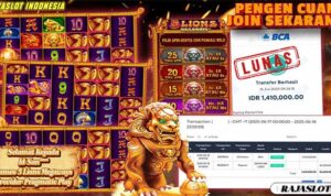 Bukti Menang 5 Lions Megaways Pragmatic Rp1,4 Juta di Rajaslot