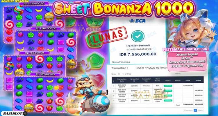 Bukti Kemenangan Sweet Bonanza 1000 Rp7,9 Juta di Rajaslot