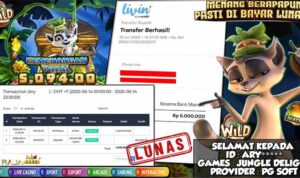 Bukti Menang Slot Jungle Delight Rp5 Juta di Rajaslot