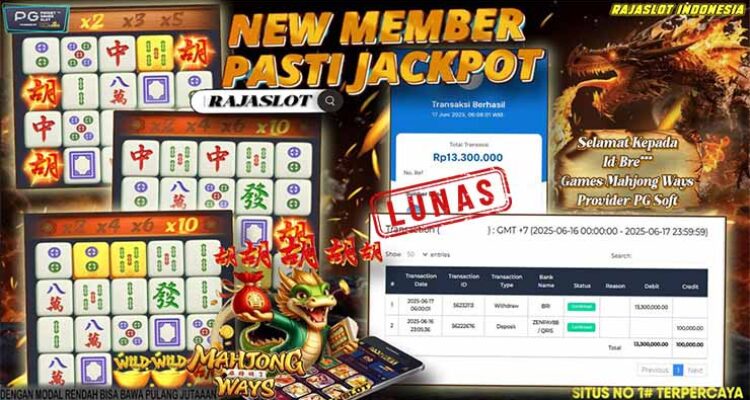 Bukti Kemenangan Slot Mahjong Ways Rp13 Juta di Rajaslot