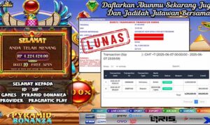 SIP menang slot Pyramid Bonanza Rajaslot 7 Juni 2025