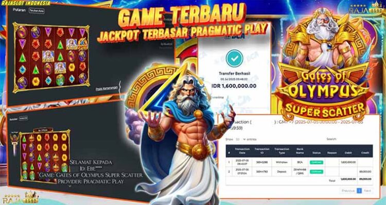 bukti kemenangan Gates of Olympus Super Scatter Rajaslot