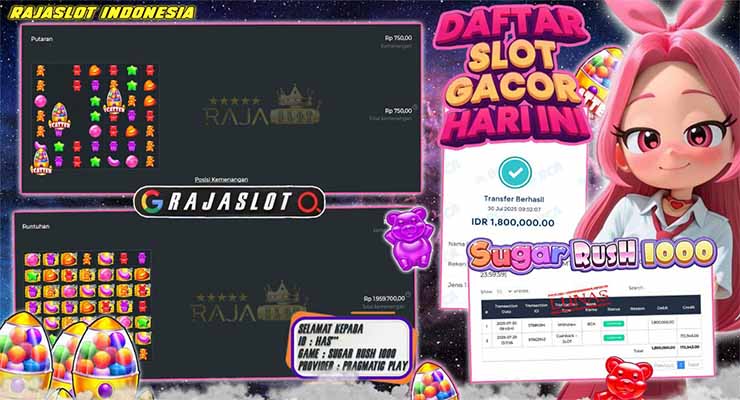 Bukti Kemenangan Sugar Rush 1000 Pragmatic Play Modal Bonus Cashback