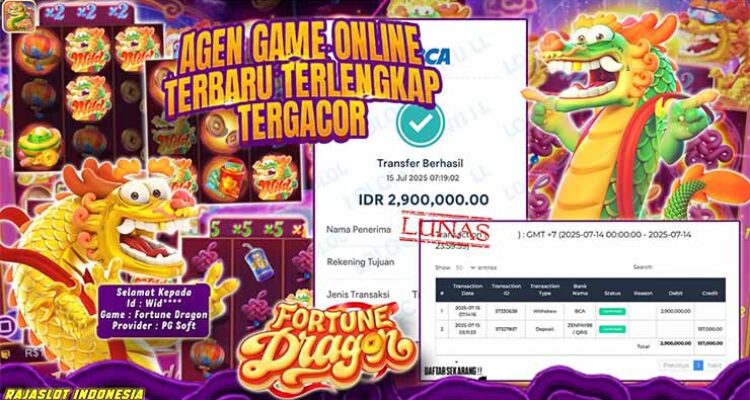 Bukti kemenangan Fortune Dragon member Rajaslot