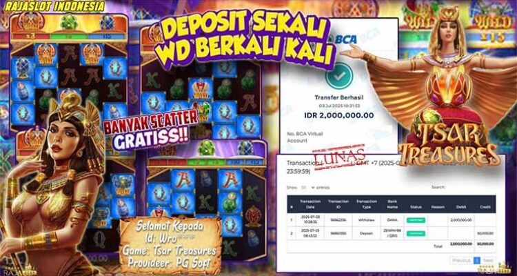 bukti kemenangan PG Soft Tsar Treasures – modal kecil menang besar