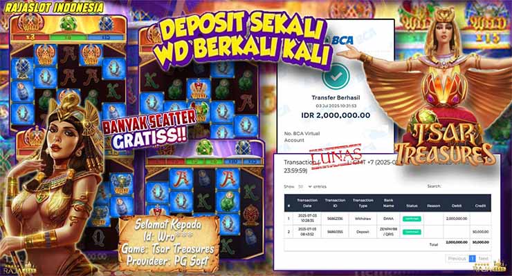 bukti kemenangan PG Soft Tsar Treasures – modal kecil menang besar