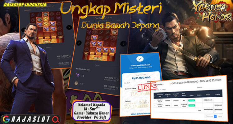 Pemain Sur*** menang Rp31 juta di slot Yakuza Honor di Rajaslot