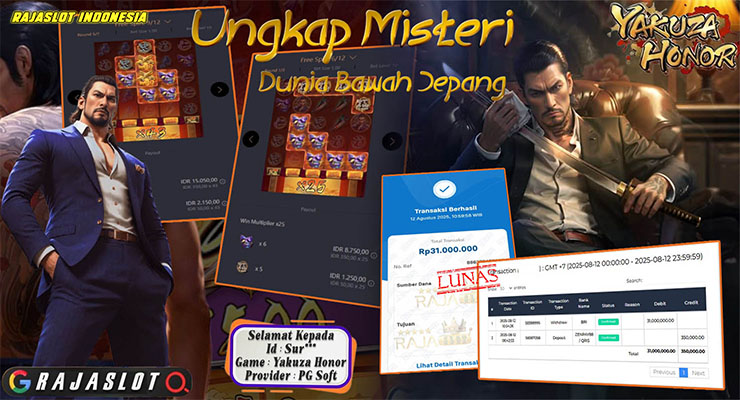 Pemain Sur*** menang Rp31 juta di slot Yakuza Honor di Rajaslot
