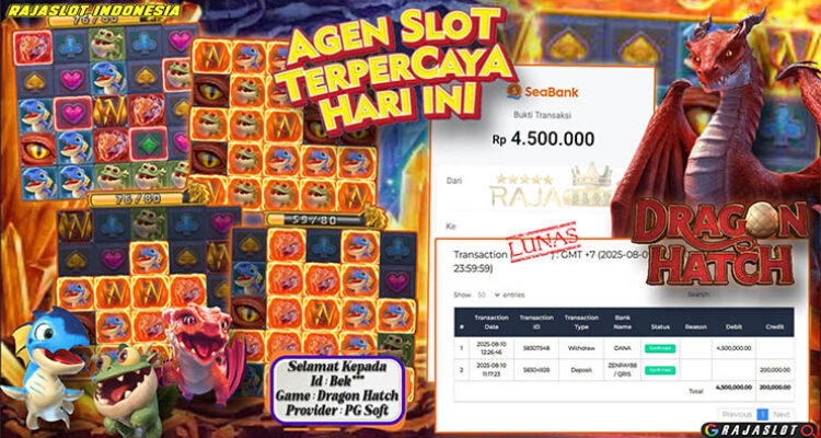 Pemain Bek*** menang Rp4,5 juta di slot Dragon Hatch di Rajaslot