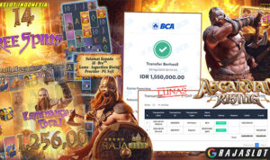 Pemain Bre*** menang Rp1,55 juta di slot Asgardian Rising di Rajaslot