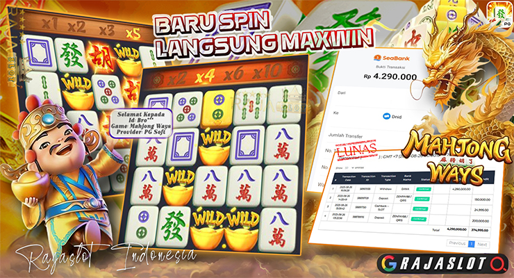 Menang Mahjong Ways 10x Free Spins — withdraw Rp4,29 juta (Rajaslot)